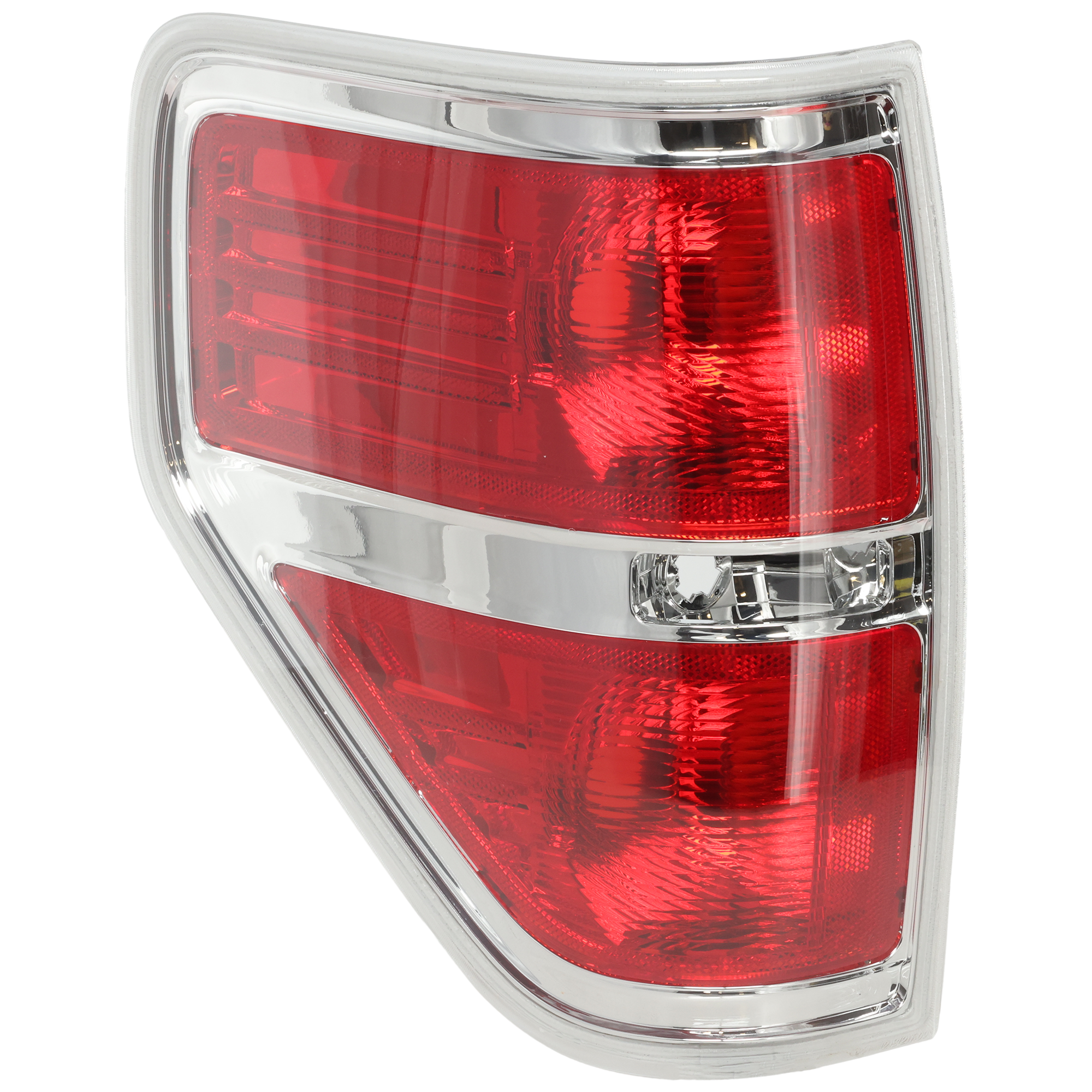 AM F 150-09-14 TAIL LAMP LH Lens and Housing Halogen Excludes FX2 Model Styleside w Chrome Trim SKU REPF730108 Partslink FO2818143 OEM BL3Z13405B