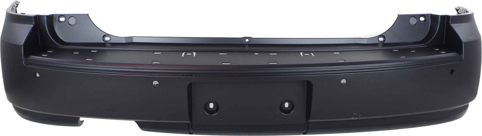AM FLEX 10-12 REAR BUMPER COVER Primed w o Towing Pkg w Sensor Hole Non Turbo CAPA SKU REPF760164PQ Partslink FO1100657C OEM AA8Z17K835MPTM