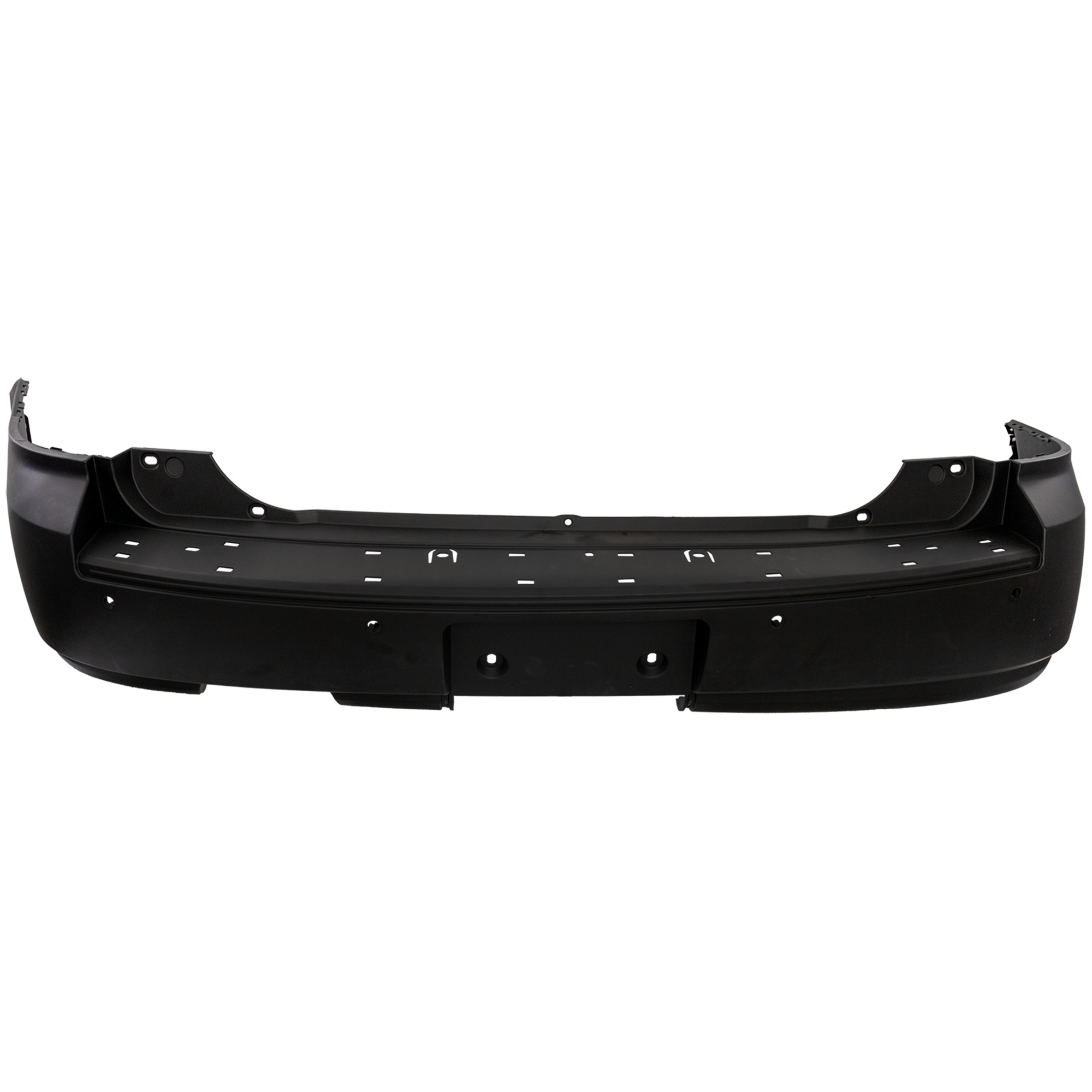 AM FLEX 10-12 REAR BUMPER COVER Primed w Towing Pkg w Sensor Hole Non Turbo CAPA SKU REPF760171PQ Partslink FO1100659C OEM AA8Z17K835NPTM