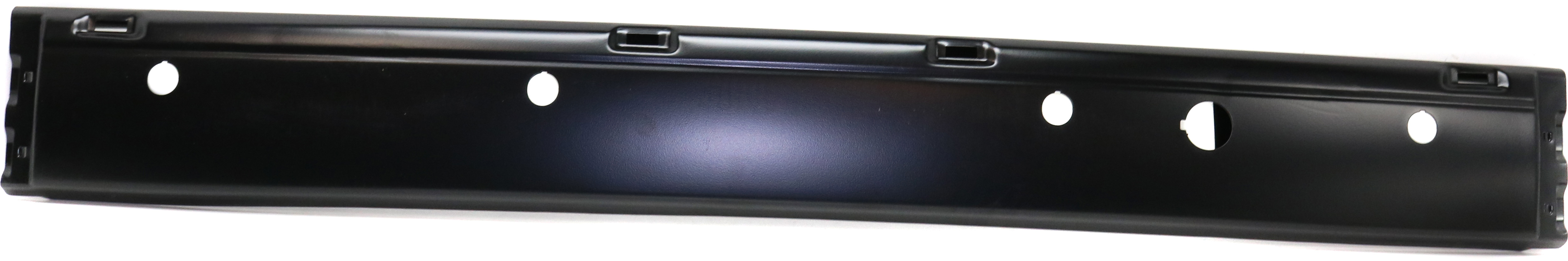 AM TRANSIT CONNECT 10-13 STEP BUMPER FACE BAR ONLY w o Pad w Pad Provision w o Mounting Bracket Powdercoated Blk w o Lower Mldg w ROS Holes SKU REPF760504 Partslink FO1102378 OEM 7T1Z17906BA