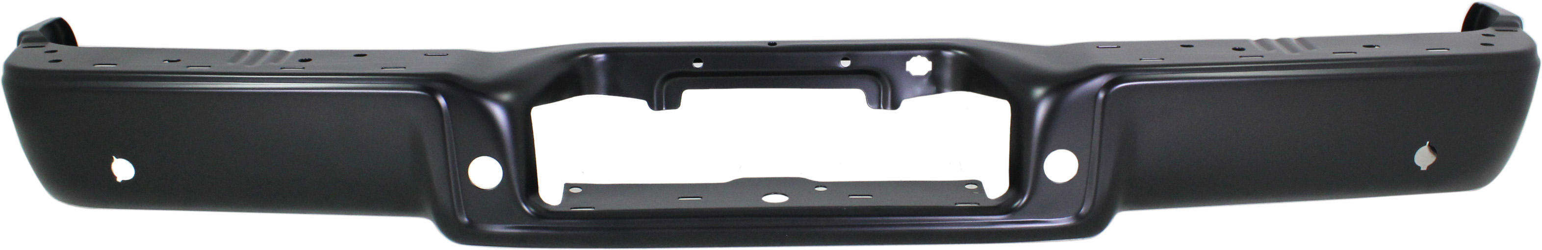 AM F 150-04-06 STEP BUMPER FACE BAR ONLY w o Pad w Pad Provision w o Mounting Bracket Powdercoated Black w Rear Object Sensor Holes Styleside SKU REPF760506 Partslink FO1102350 OEM 4L3Z17906HA PFM