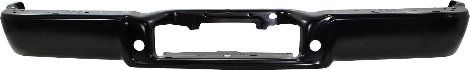 AM F 150-04-06 STEP BUMPER FACE BAR ONLY w o Pad w Pad Provision w o Mounting Bracket Powdercoated Black w o Rear Object Sensor Holes Styleside SKU REPF760507 Partslink FO1102351 OEM 4L3Z17906GA PFM