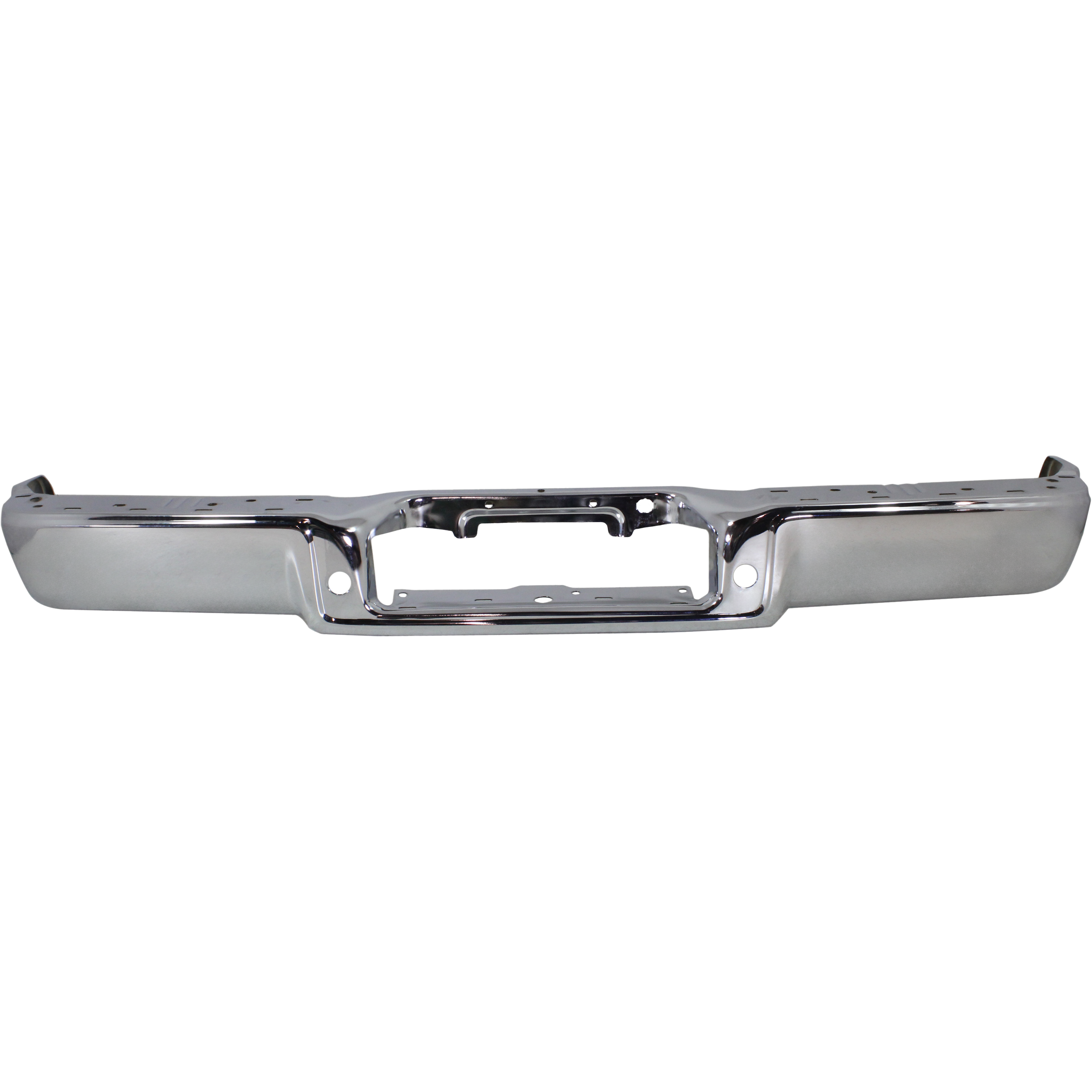 AM F 150-04-06 MARK LT 06-06 STEP BUMPER FACE BAR ONLY w o Pad w Pad Provision w o Mounting Bracket Chrome w o Rear Object Sensor Holes F 150 To 8-8-05 Mark LT To 8-7-05 Styleside SKU REPF760728 Partslink FO1102349 OEM 4L3Z17906AB