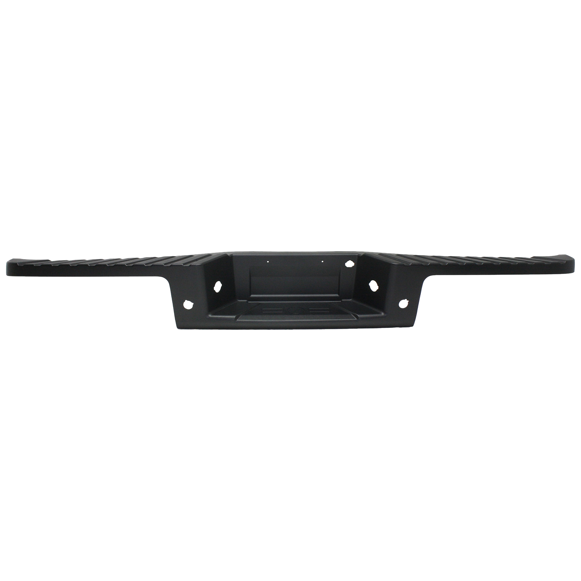 AM F 150-09-14 REAR BUMPER STEP PAD Black 13-14 Raptor Model Styleside w Towing Package w Rear Object Sensor Holes SKU REPF764906 Partslink FO1191125 OEM 9L3Z17B807C
