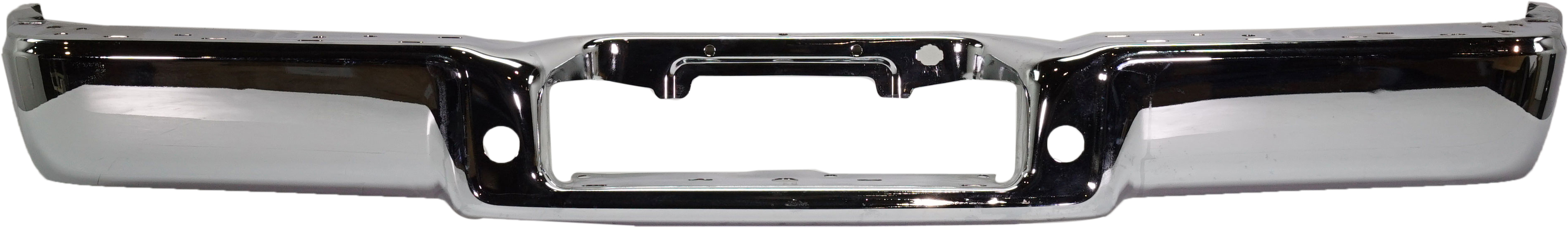 AM F 150 MARK LT 06-08 STEP BUMPER FACE BAR ONLY w o Pad w Pad Provision w o Mounting Bracket Chrome w o Rear Object Sensor Holes F 150 From 8-9-05 Mark LT From 8-8-05 Styleside SKU REPF823724 Partslink FO1102358 OEM 8L3Z17906B