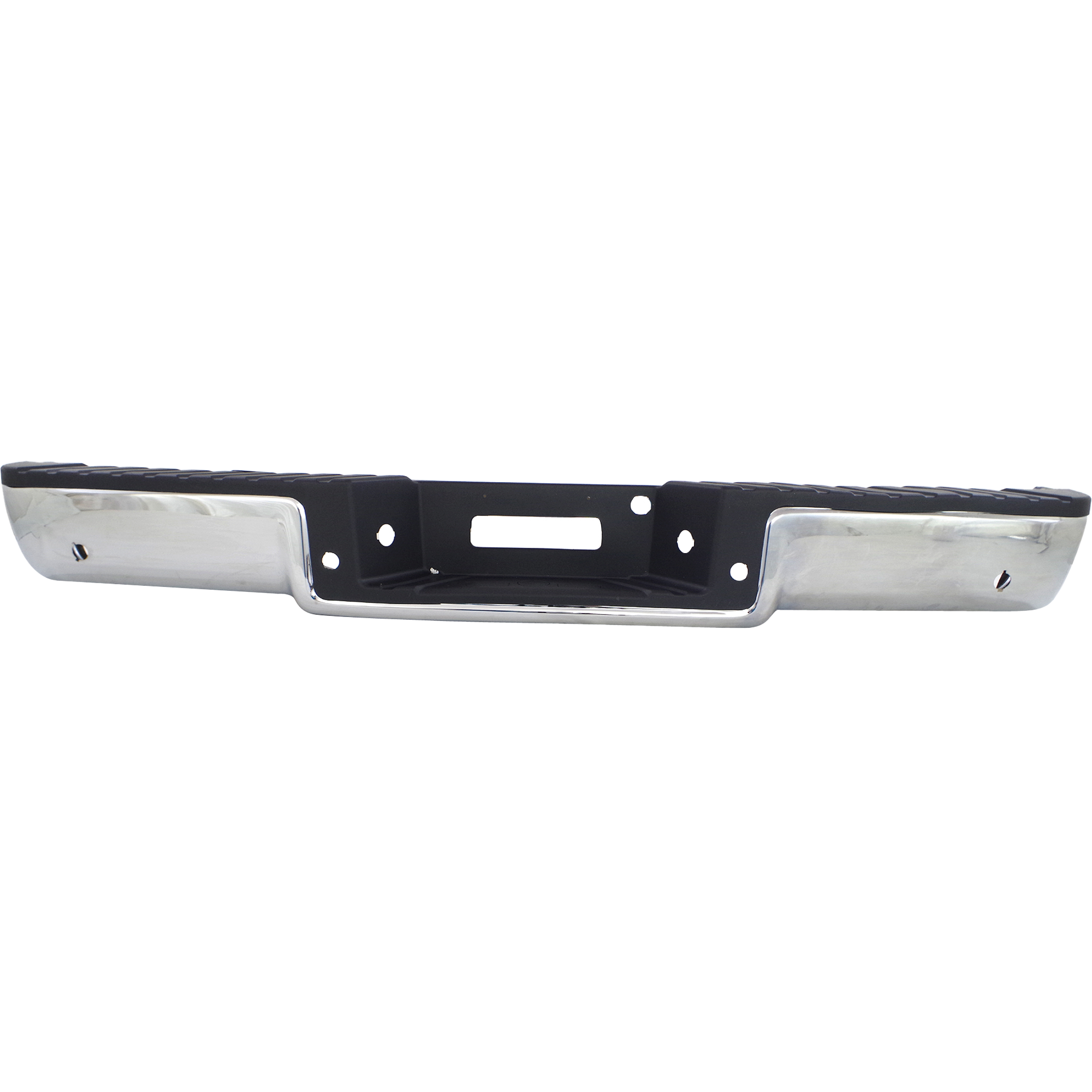 AM F 150 MARK LT 06-08 STEP BUMPER FACE BAR AND PAD w Pad Provision w o Mounting Bracket Chrome Pull Bar Style w Rear Object Sensor Holes w Towing Package Fleetside SKU REPF823735 Partslink FO1103142 OEM 8L3Z17906C PFM