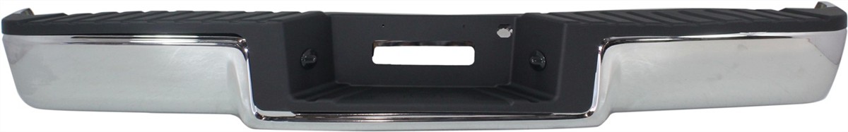 AM F 150 MARK LT 06-08 STEP BUMPER FACE BAR AND PAD w Pad Provision w o Mounting Bracket Chrome Hitch Style w o Rear Object Sensor Holes w o Towing Package F 150 From 8-9-05 Mark LT From 8-8 SKU REPF823736 Partslink FO1103136 OEM 8L3Z17906B PFM