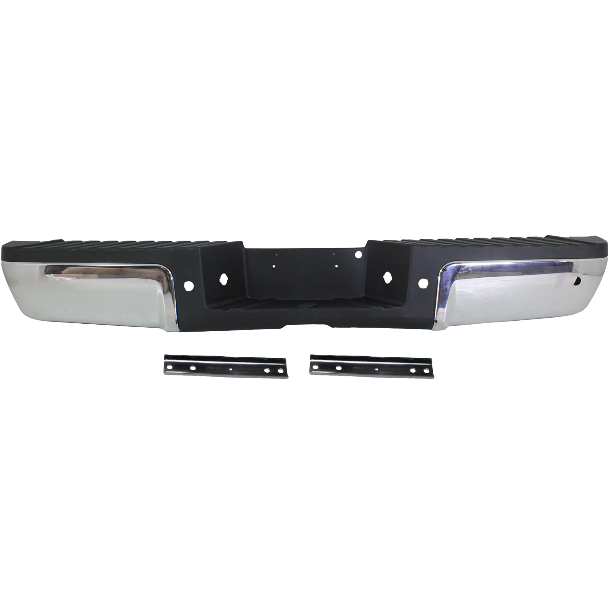 AM F SERIES SUPER DUTY 08-16 STEP BUMPER FACE BAR AND PAD w Pad Provision w Mounting Bracket Chrome w Rear Object Sensor Holes SKU REPF823737 Partslink FO1103150 OEM 9C3Z17906D PFM