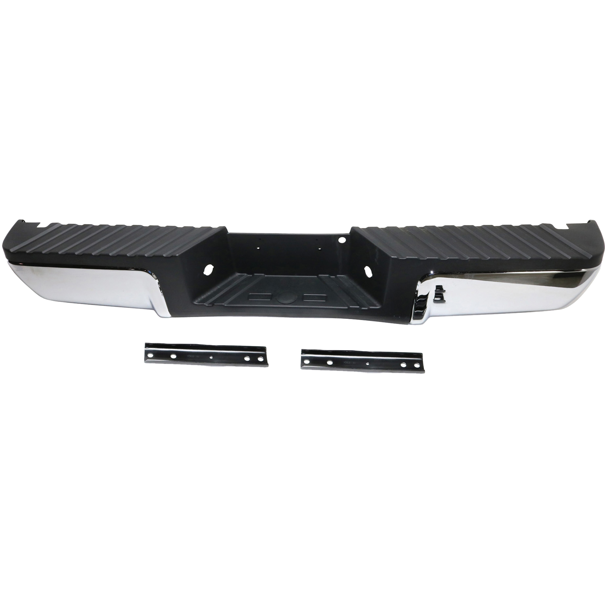 AM F SERIES SUPER DUTY 08-16 STEP BUMPER FACE BAR AND PAD w Pad Provision w Mounting Bracket Chrome w o Rear Object Sensor Holes SKU REPF823739 Partslink FO1103148 OEM 9C3Z17906B PFM