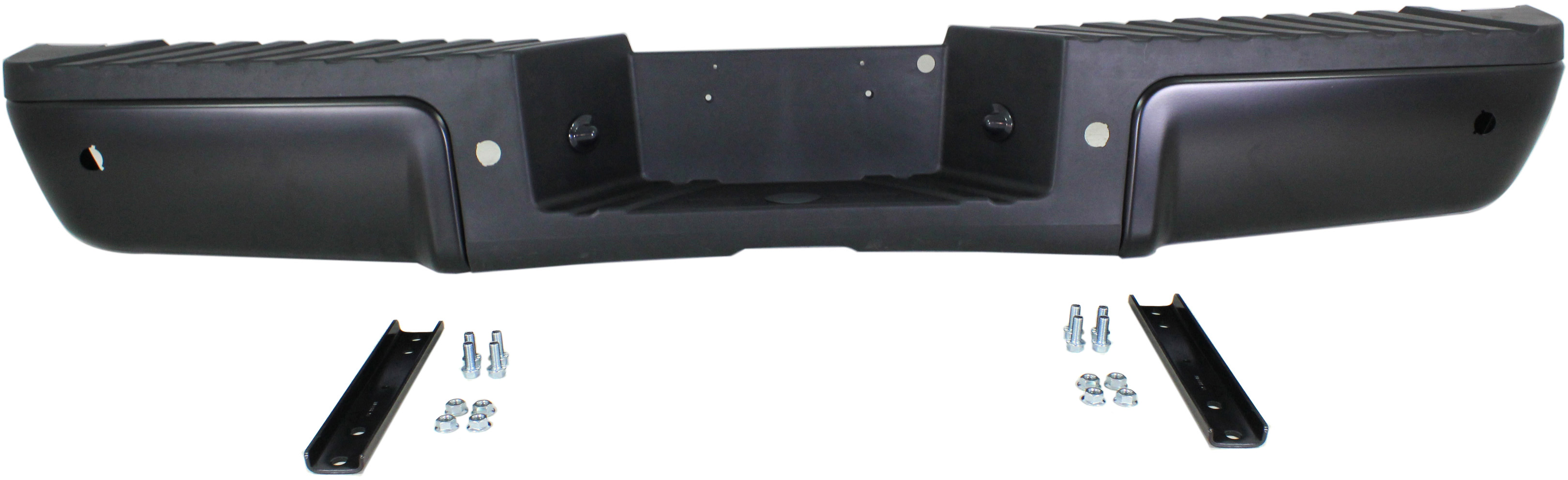 AM F SERIES SUPER DUTY 08-16 STEP BUMPER FACE BAR AND PAD w Pad Provision w Mounting Bracket Black w Rear Object Sensor Holes SKU REPF823925 Partslink FO1103151 OEM 9C3Z17906CPTM PFM