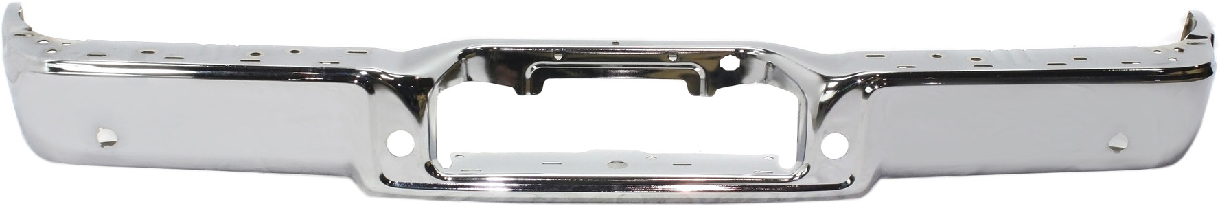 AM F 150 MARK LT 06-08 STEP BUMPER FACE BAR ONLY w o Pad w Pad Provision w o Mounting Bracket Chrome w Rear Object Sensor Holes Fleetside SKU REPF825608 Partslink FO1102359 OEM 8L3Z17906C
