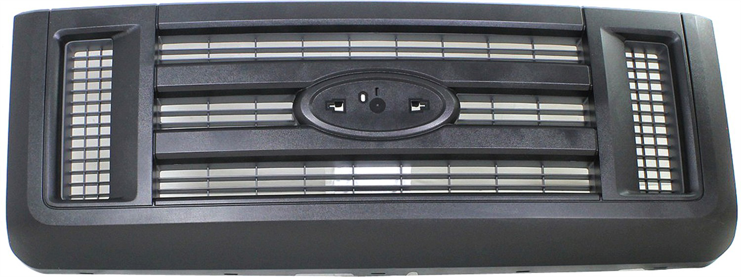 AM ECONOLINE VAN 08-21 GRILLE Plastic Painted Black Shell and Insert SKU REPFD070120 Partslink FO1200509 OEM 8C2Z8200B