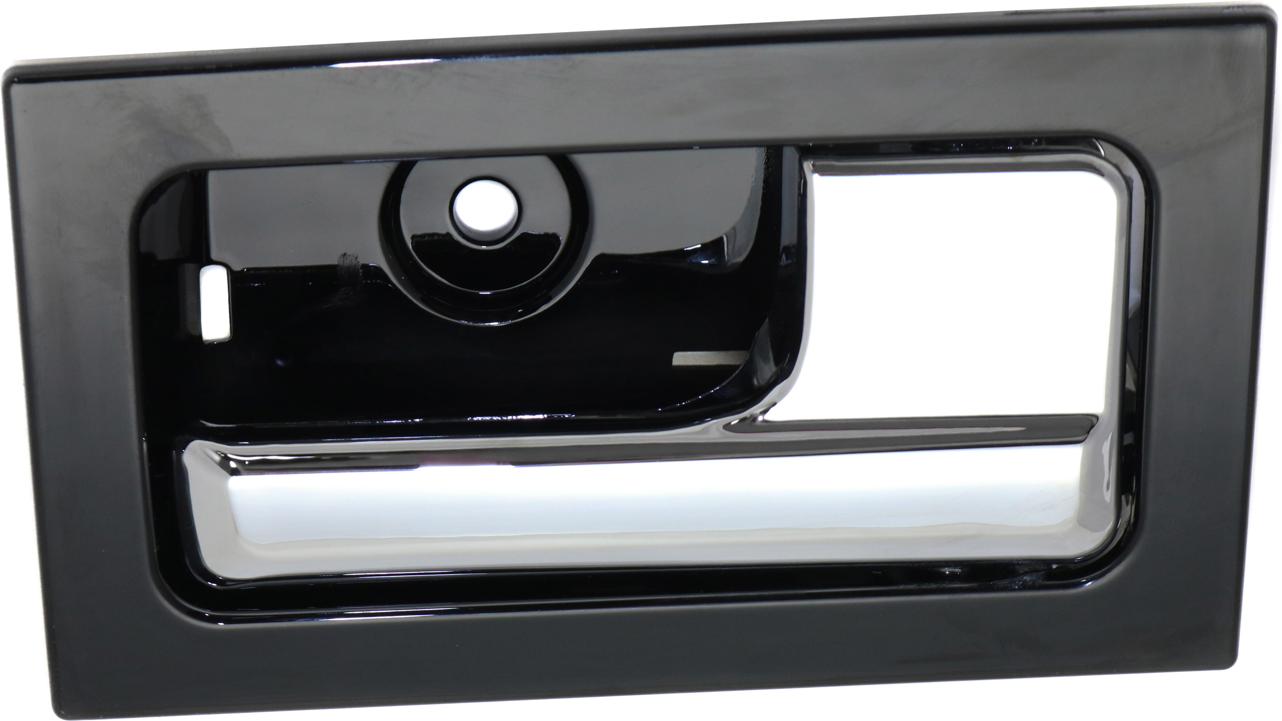 AM F 150-09-14 FRONT INTERIOR DOOR HANDLE RH Chrome Lever+Shiny Black Hsg w Power Lock =REAR Crew Cab SKU REPFD462335 OEM CL3Z1522600EA PFM