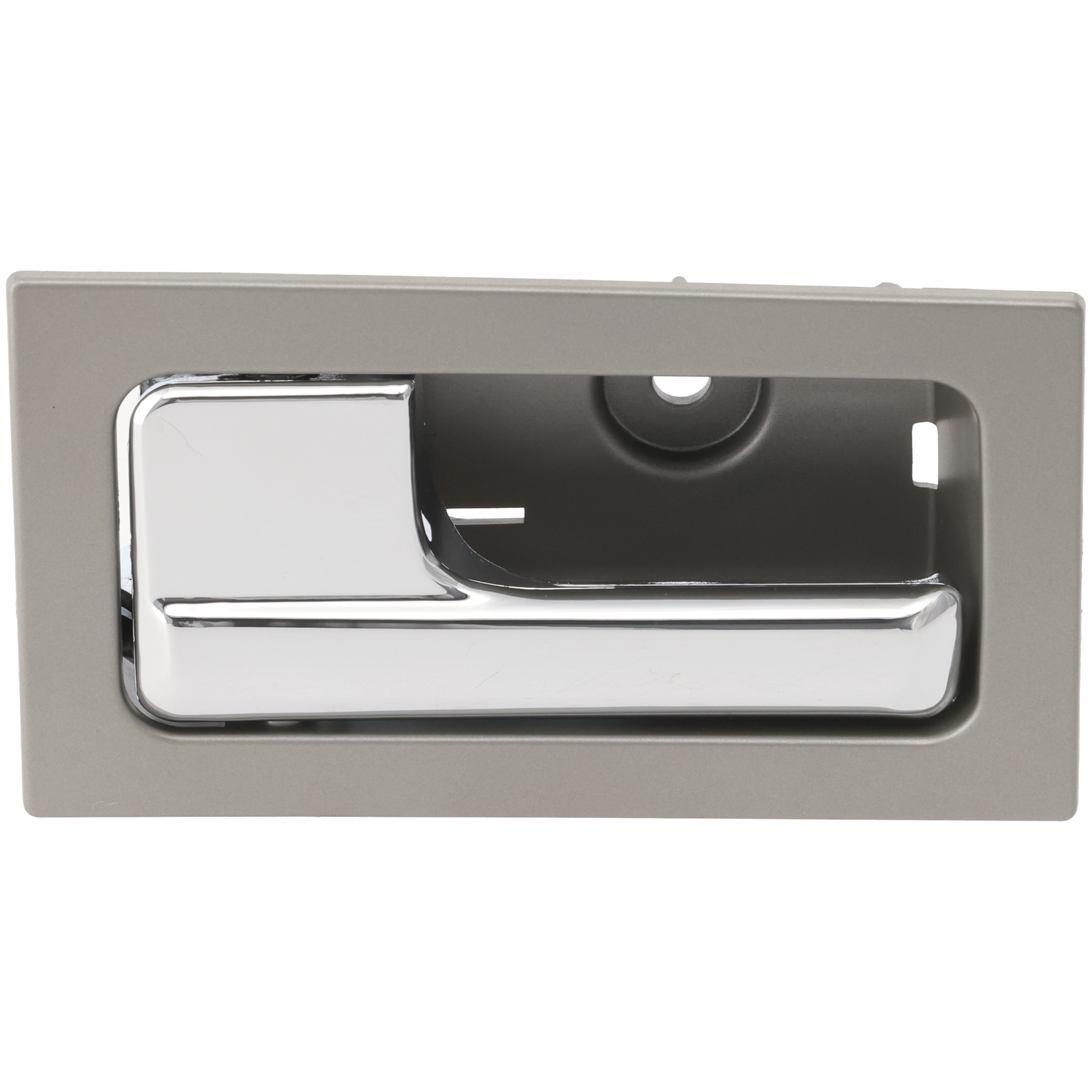 AM F 150-09-14 FRONT INTERIOR DOOR HANDLE LH Chrome Lever+Silver Gray Hsg w Power Lock =REAR Crew Cab SKU REPFD462340 OEM CL3Z1522601EA PFM
