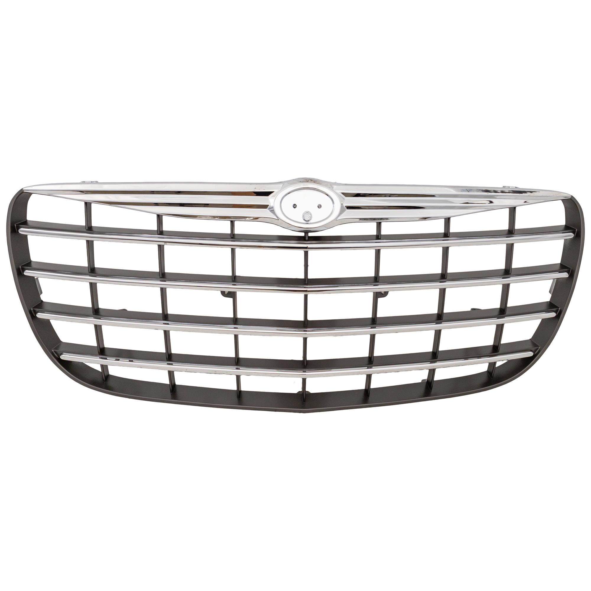 AM ENVOY 02-09 GRILLE Painted Black Shell Chrome Insert Horizontal Bar Insert w Chrome Insert Opening w Washer Hole SKU REPG070102 Partslink GM1200605 OEM 19152499