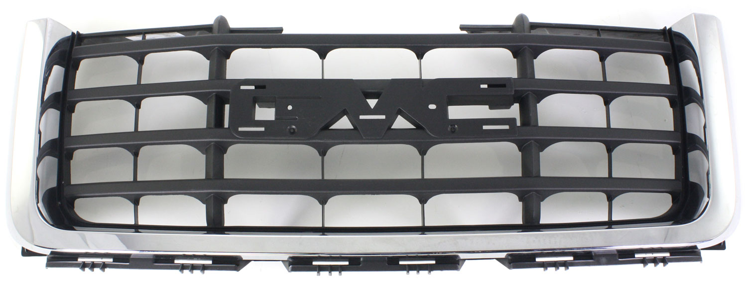 AM SIERRA 07-10 GRILLE Chrome Shell Textured Gray Insert New Body Style SKU REPG070103 Partslink GM1200613 OEM 25825523