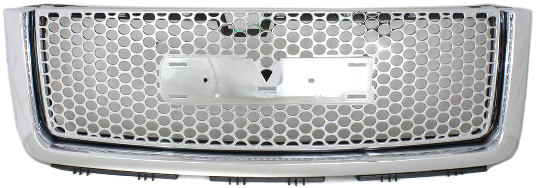AM SIERRA 1500-07-13 GRILLE Chrome Shell Painted Black Insert Denali Model New Body Style SKU REPG070122 Partslink GM1200631 OEM 22761794