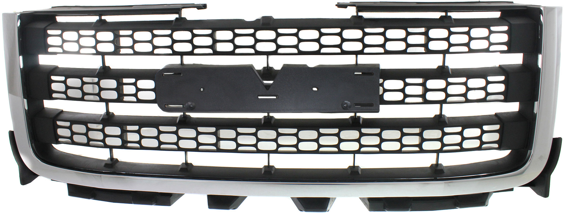 AM SIERRA 2500 HD 3500 HD 11-14 GRILLE Chrome Shell Textured Black Insert SKU REPG070136 Partslink GM1200633 OEM 20966059