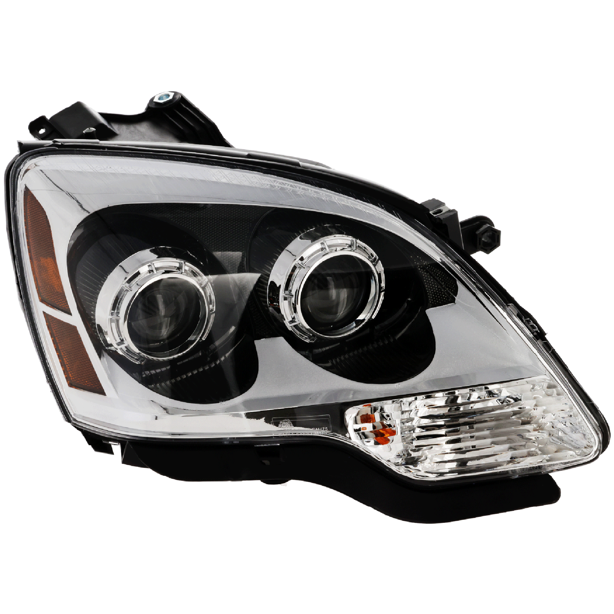 AM ACADIA 08-12 HEAD LAMP RH Assembly Halogen 2nd Design Clear Projector Lens CAPA SKU REPG100105Q Partslink GM2503358C OEM 20912394
