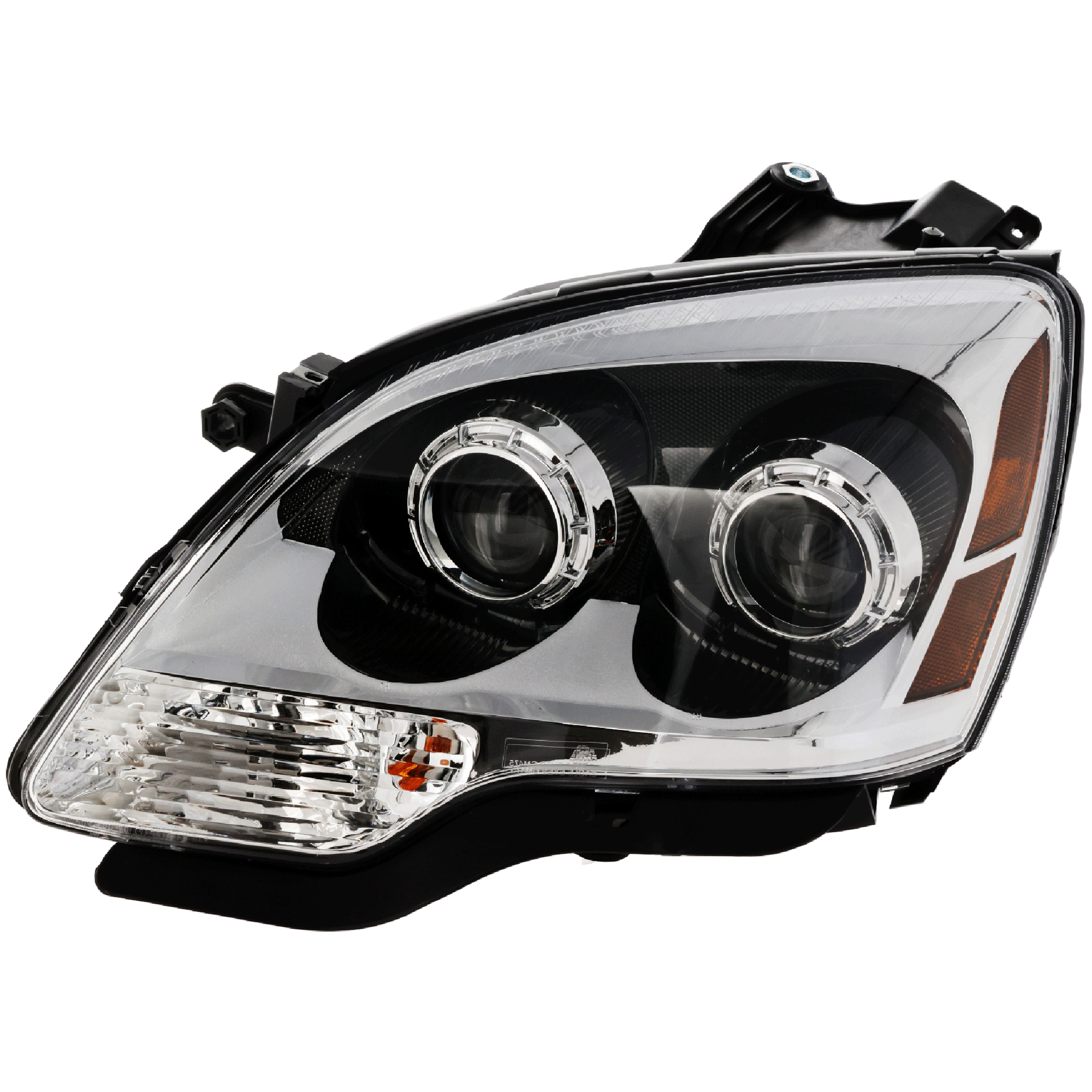 AM ACADIA 08-12 HEAD LAMP LH Assembly Halogen 2nd Design Clear Projector Lens CAPA SKU REPG100106Q Partslink GM2502358C OEM 20912393