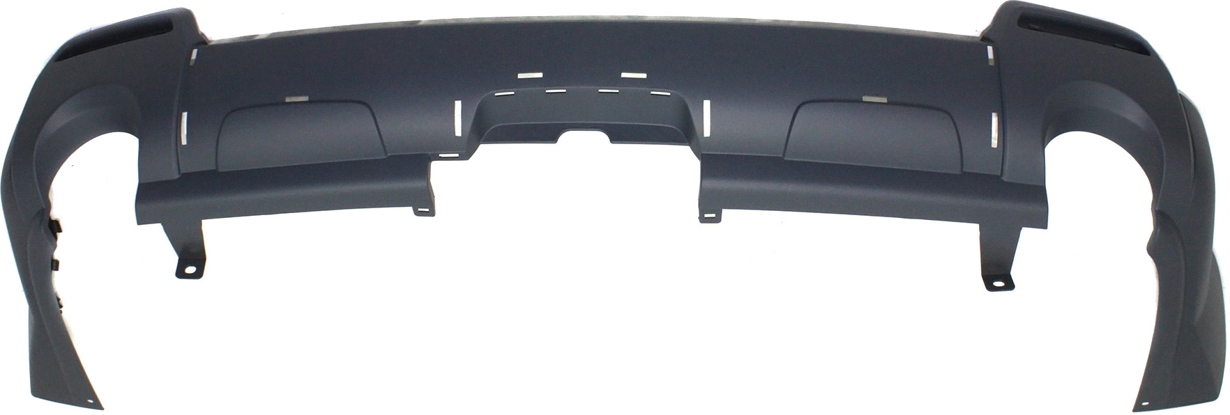 AM TERRAIN 10-15 REAR BUMPER COVER Lower Textured Exc. Denali Model w Chrome w Dual Exh Holes SKU REPG760108 Partslink GM1195114 OEM 25880094
