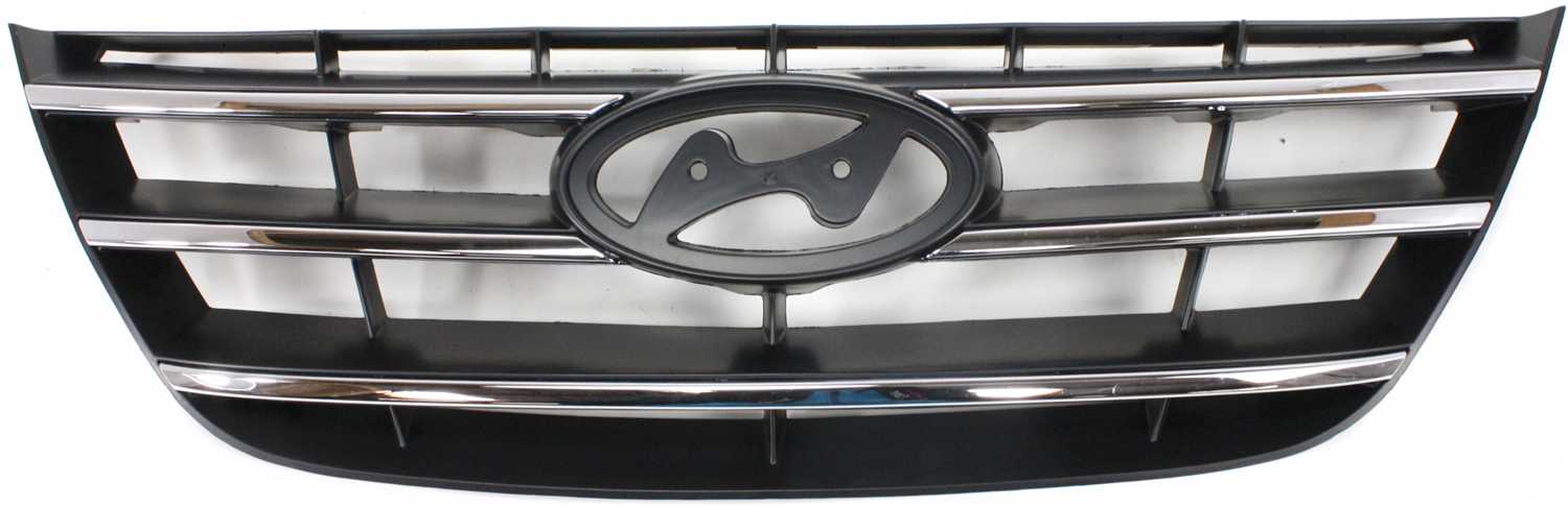 AM SONATA 09-10 GRILLE Chrome Shell and Insert Painted Black SKU REPH070103 Partslink HY1200152 OEM 863503K600