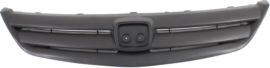 AM CIVIC 01-03 GRILLE Plastic Painted Black Shell and Insert Sedan SKU REPH070110 Partslink HO1200154 OEM 71121S5A003ZC