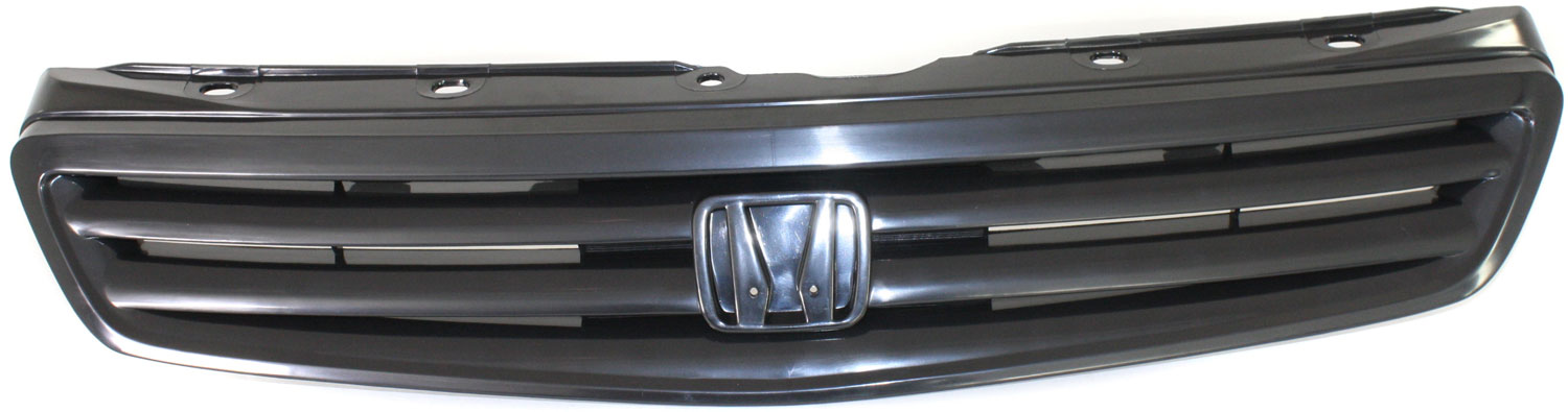 AM CIVIC 99-00 GRILLE Painted Black Shell and Insert Exc. Si Model Coupe Hatchback USA Built Vehicle SKU REPH070115 Partslink HO1200169 OEM 71121S02003 PFM