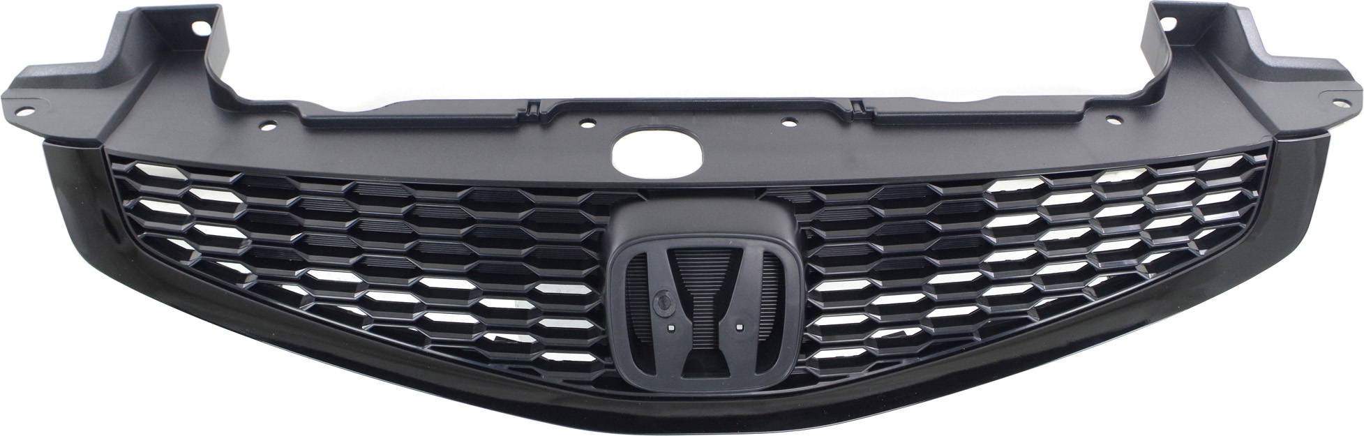 AM CIVIC 12-13 GRILLE Painted Black Shell and Insert Coupe Si Model CAPA SKU REPH070159Q Partslink HO1200212C OEM 71121TS9A01
