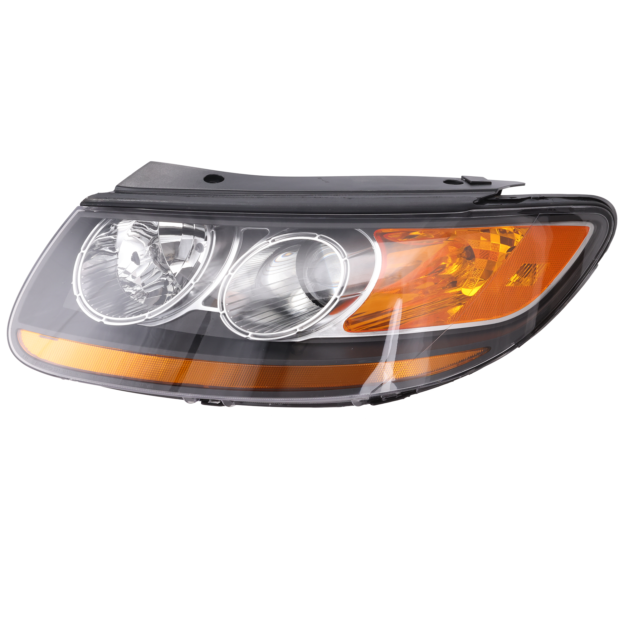 AM SANTA FE 07-08 HEAD LAMP LH Assembly Halogen w 2 Plug In Connector To 7-11-07 SKU REPH100120 Partslink HY2502139 OEM 921010W050