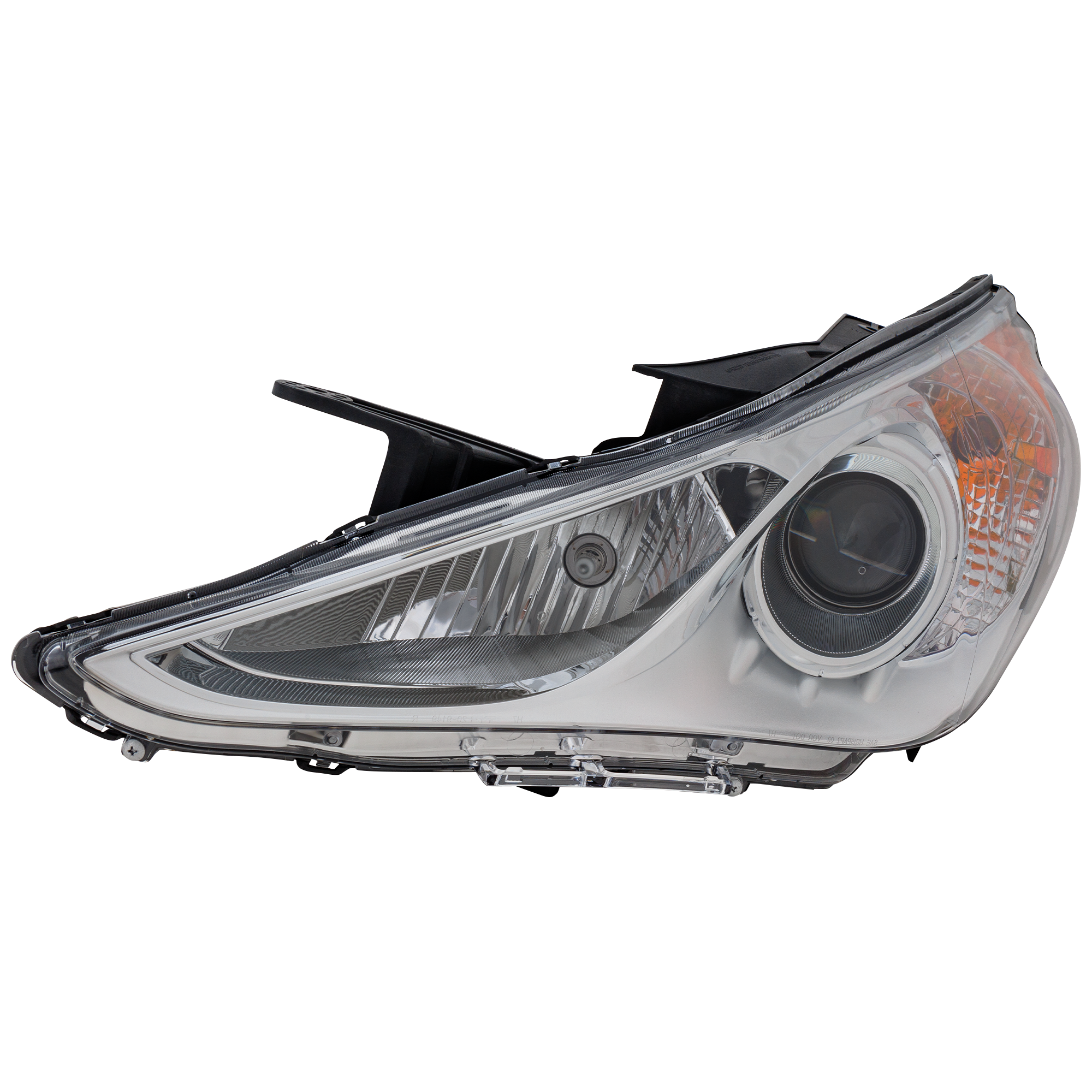 AM SONATA 11-14 HEAD LAMP LH Assembly Halogen Type 1 White Interior Excludes Hybrid Model SKU REPH100132 Partslink HY2502159 OEM 921013Q000