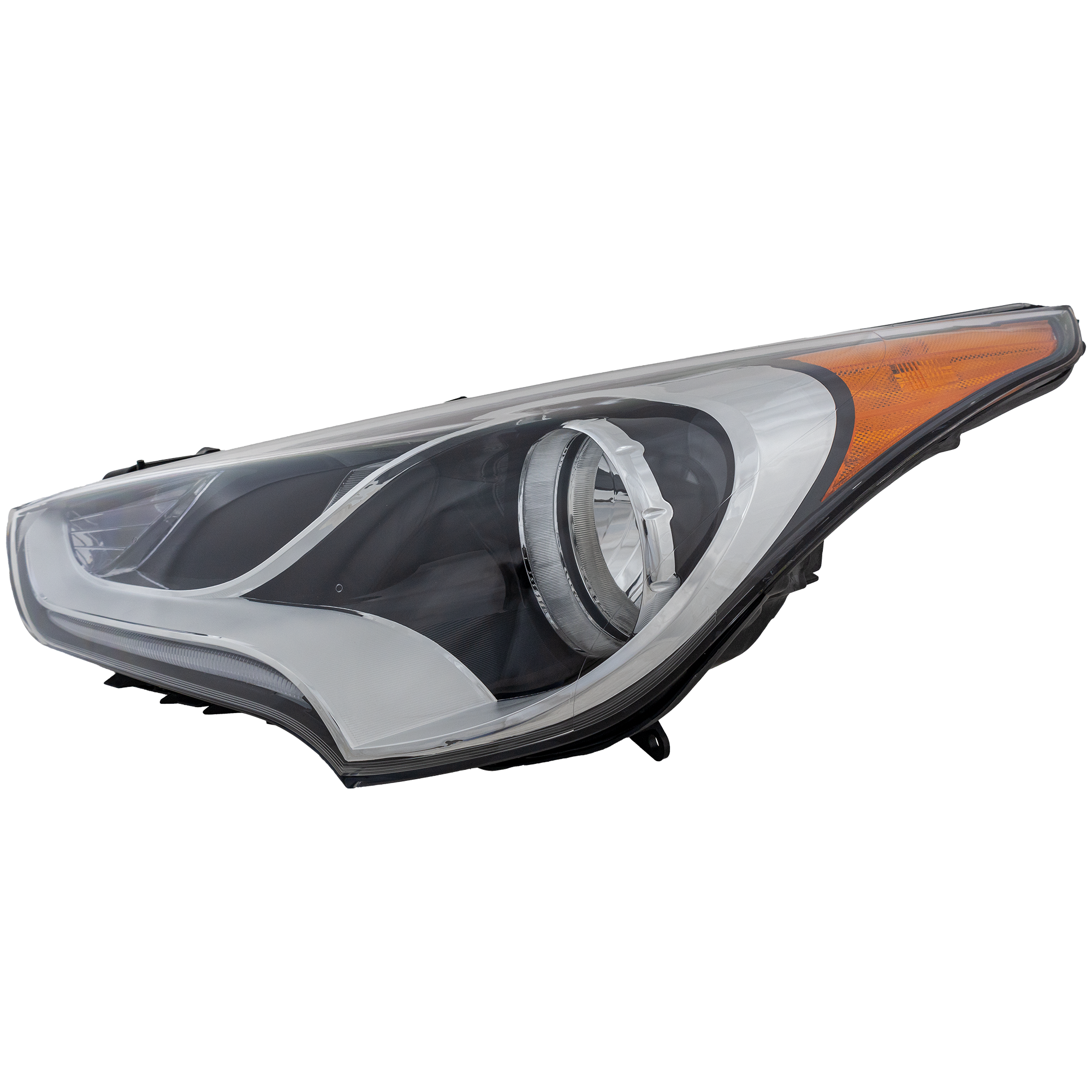 AM VELOSTER 12-17 HEAD LAMP LH Assembly Standard Type CAPA SKU REPH100336Q Partslink HY2502168C OEM 921012V000