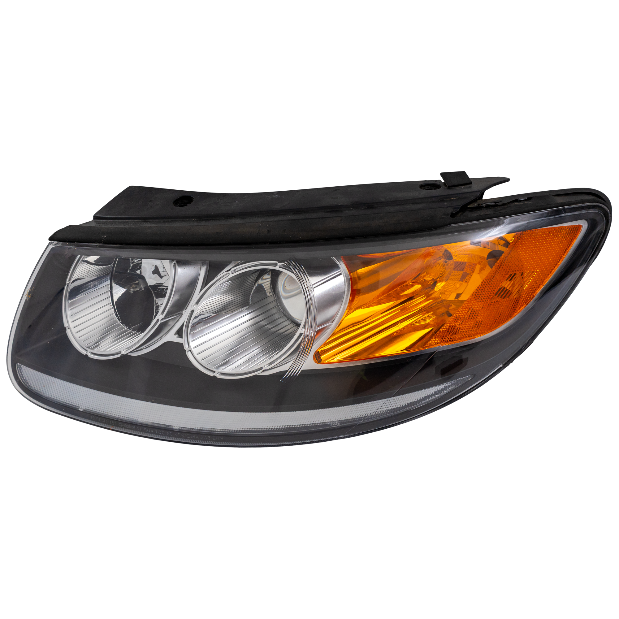 AM SANTA FE 10-12 HEAD LAMP LH Assembly Halogen Clear Reflector SKU REPH100370 Partslink HY2502166 OEM 921010W500-921010W100