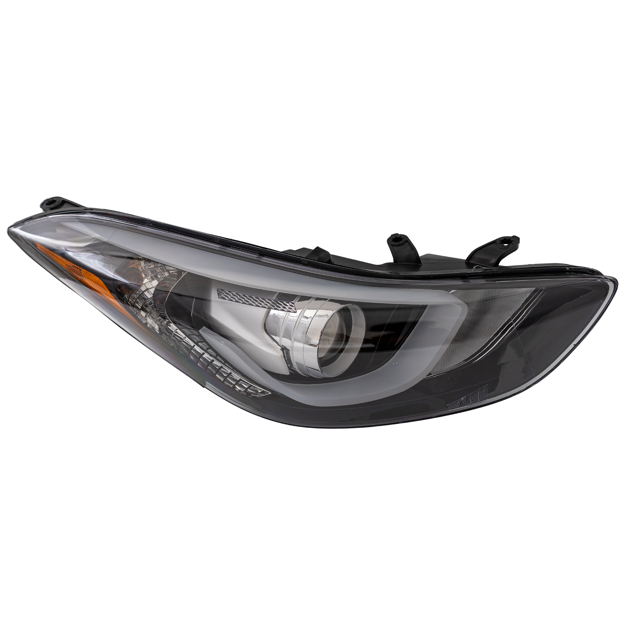 AM ELANTRA 14-16 HEAD LAMP RH Assembly Halogen w LED Position Light Sedan USA Built Vehicle SKU REPH100375 Partslink HY2503186 OEM 921023X450