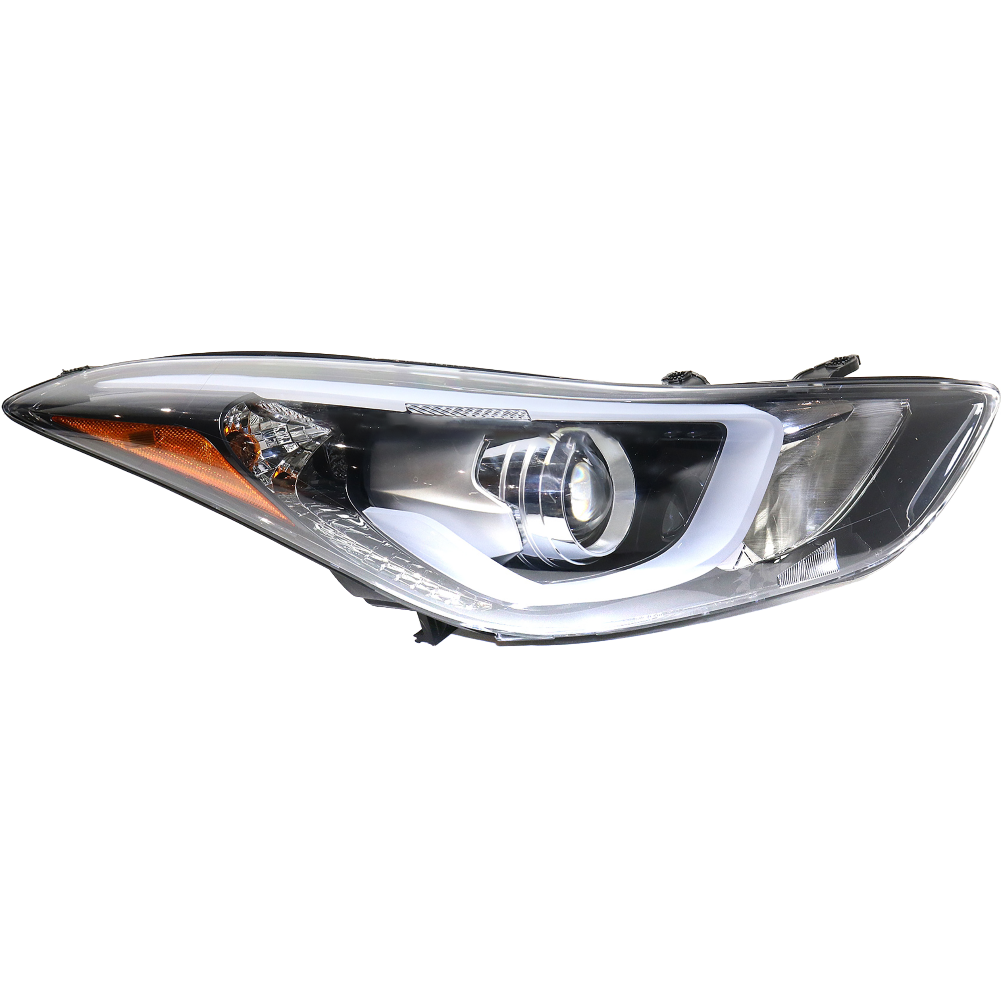 AM ELANTRA 14-16 ELANTRA COUPE 13-14 HEAD LAMP RH Assembly Halogen w LED Position Light 14-16 Sedan Korea Built Vehicle SKU REPH100395 Partslink HY2503188 OEM 921023X450