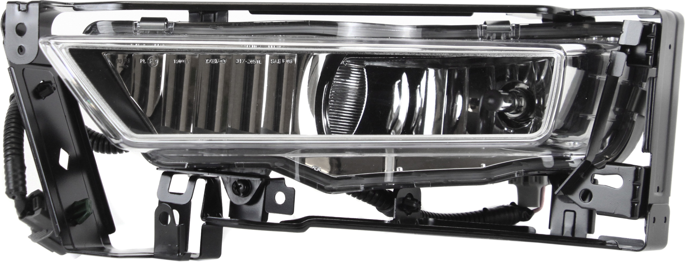 AM ACCORD 13-15 FRONT FOG LAMP LH Assembly w Chrome Bezel Border Exc. Hybrid Model Sedan CAPA SKU REPH107560Q Partslink HO2592132C HO2592138C OEM 33950T2AA01-33950T2AA11