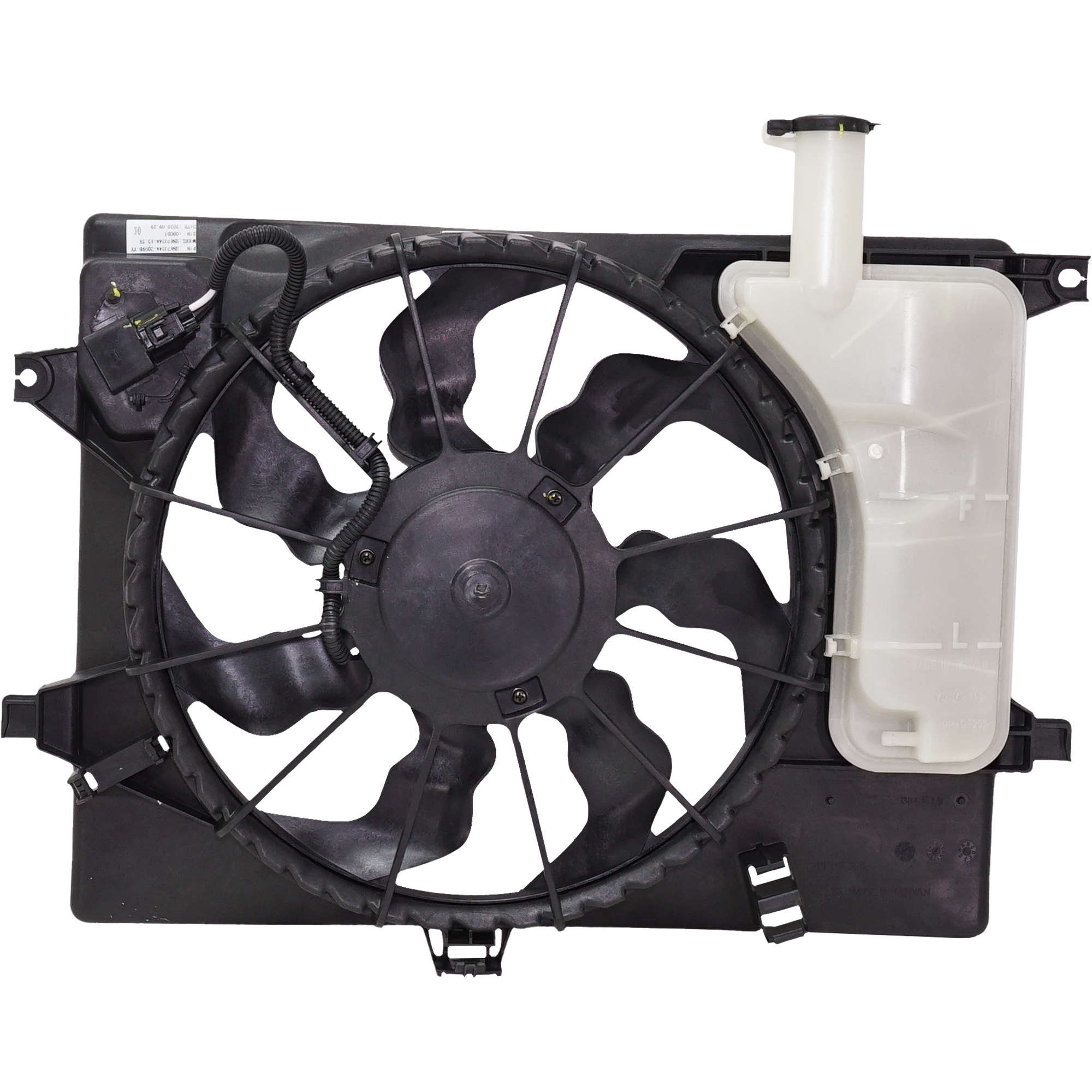 AM ELANTRA 11-13 ELANTRA GT 13-15 FORTE 14-14 RADIATOR FAN ASSEMBLY w Resistor and Coolant Tank SKU REPH160964 Partslink HY3115133 OEM 253803X100