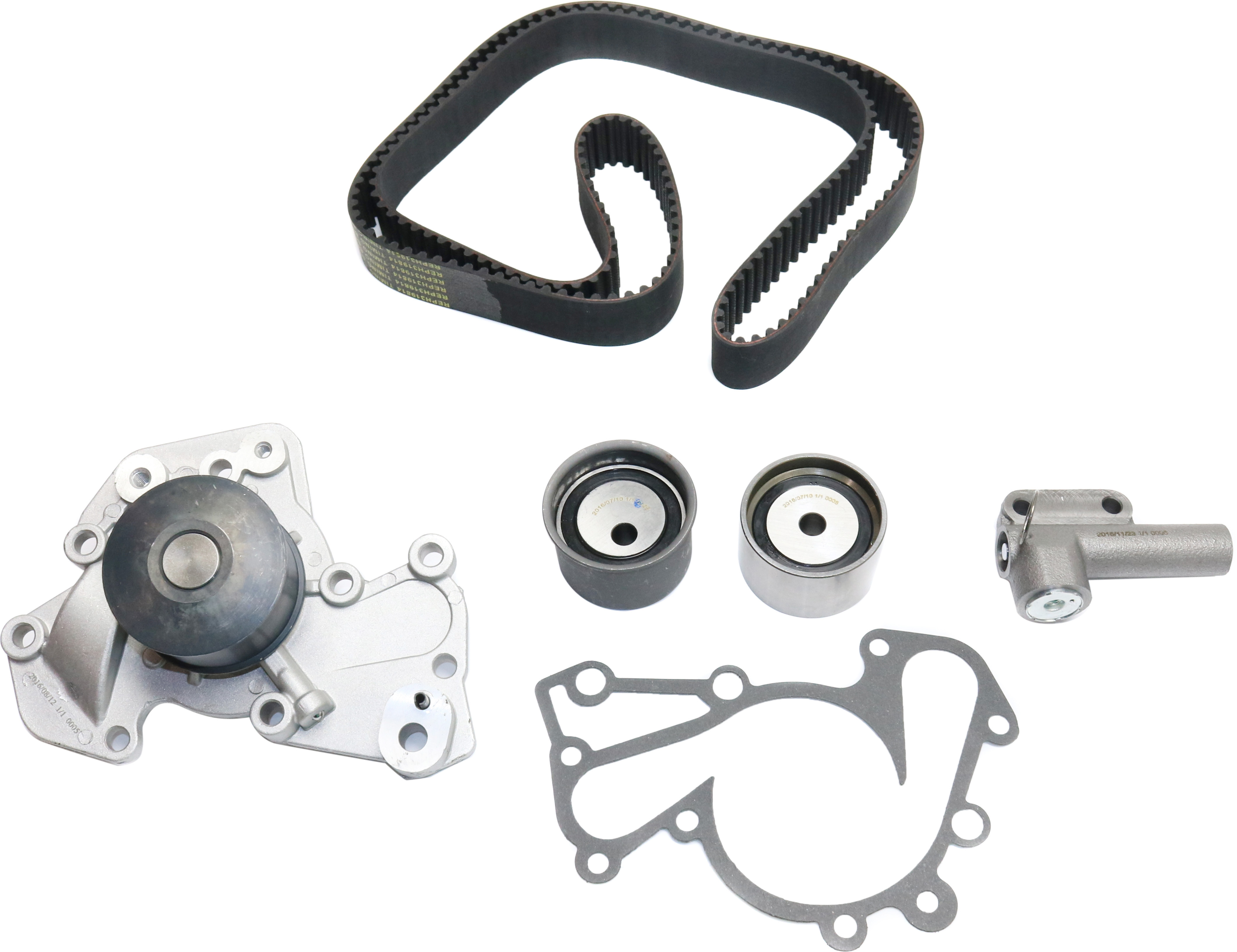 AM SONATA 99-05 TUCSON 05-09 TIMING BELT KIT w Water Pump and Tensioner 6 Cyl 2.5L 2.7L eng. SKU REPH319814 OEM GTKWP315 TB315LK1 TCKWP315 WPK