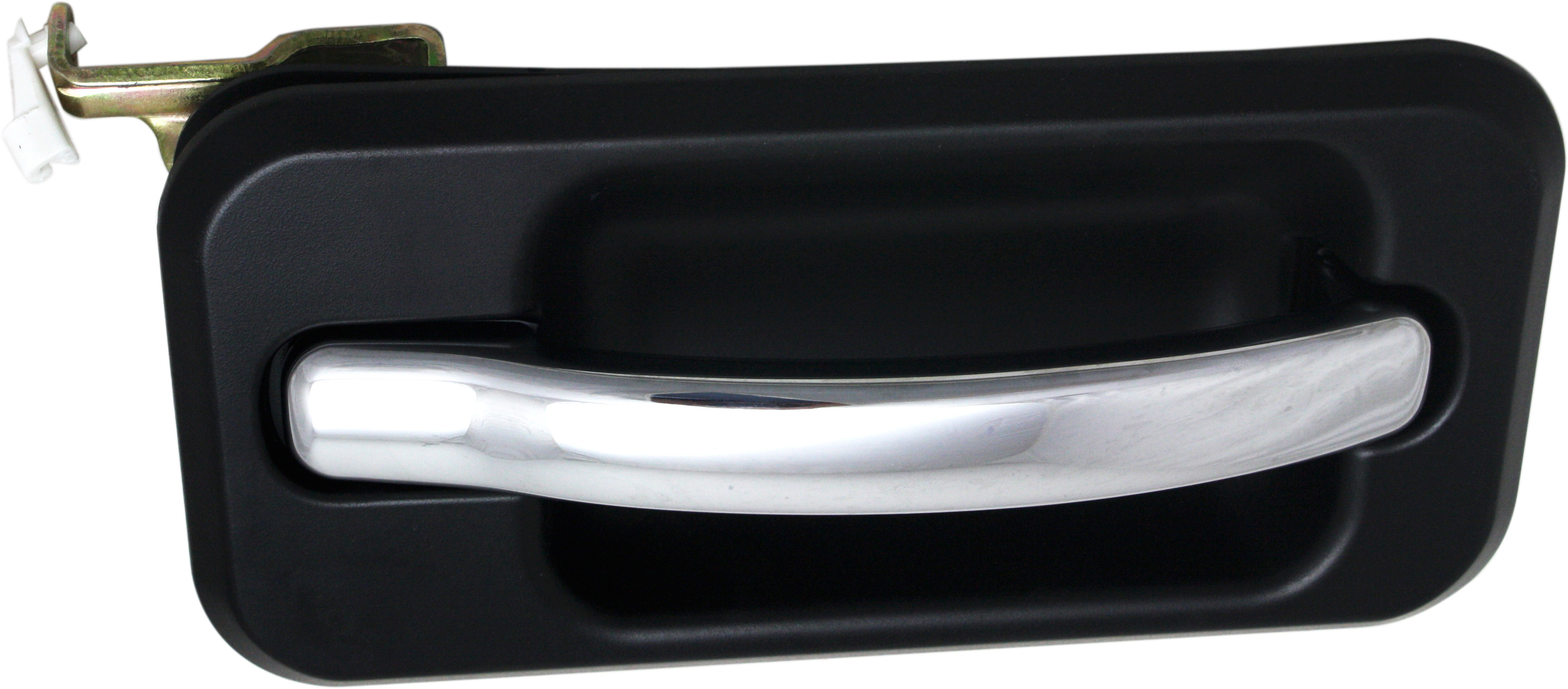 AM H2-03-09 FRONT EXTERIOR DOOR HANDLE Right Textured Black Bezel Chrome Lever w o Keyhole SKU REPH462131 Partslink FDH010176 OEM 25845867