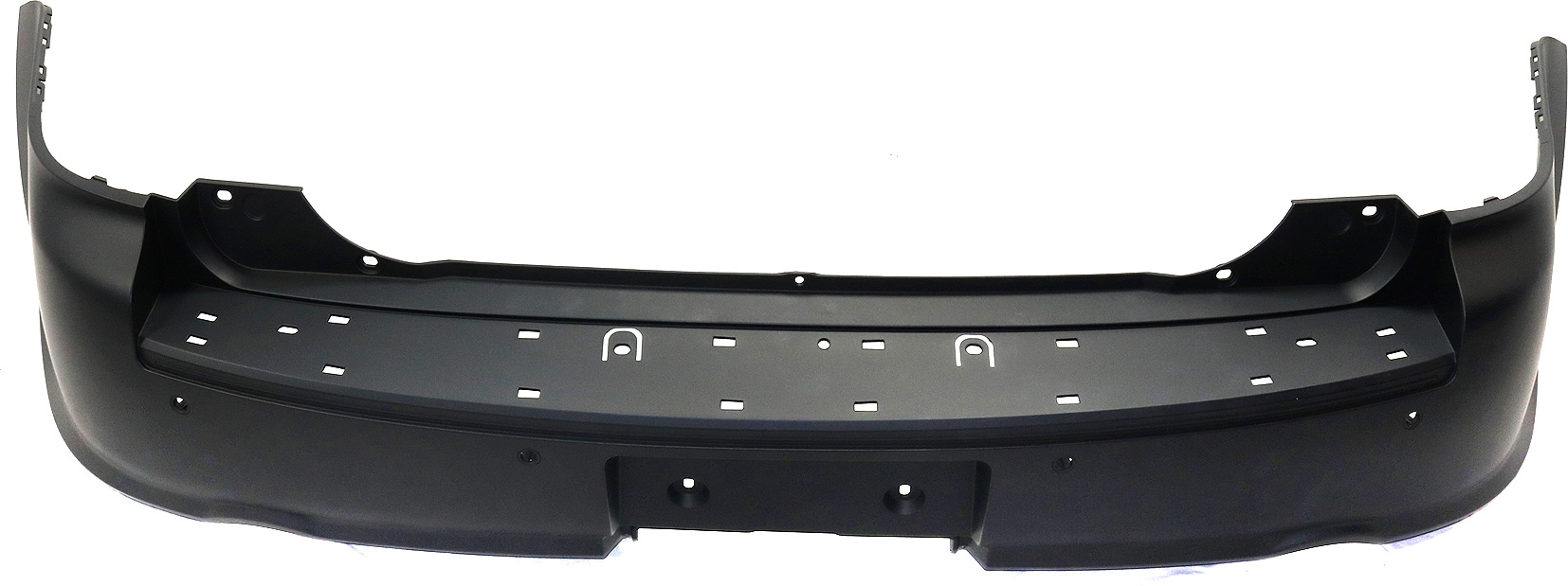 AM FLEX 10-19 REAR BUMPER COVER Primed w Towing Pkg 10-12-3.5L Turbo Eng CAPA SKU REPH760177PQ Partslink FO1100656C OEM DA8Z17K835TPTM