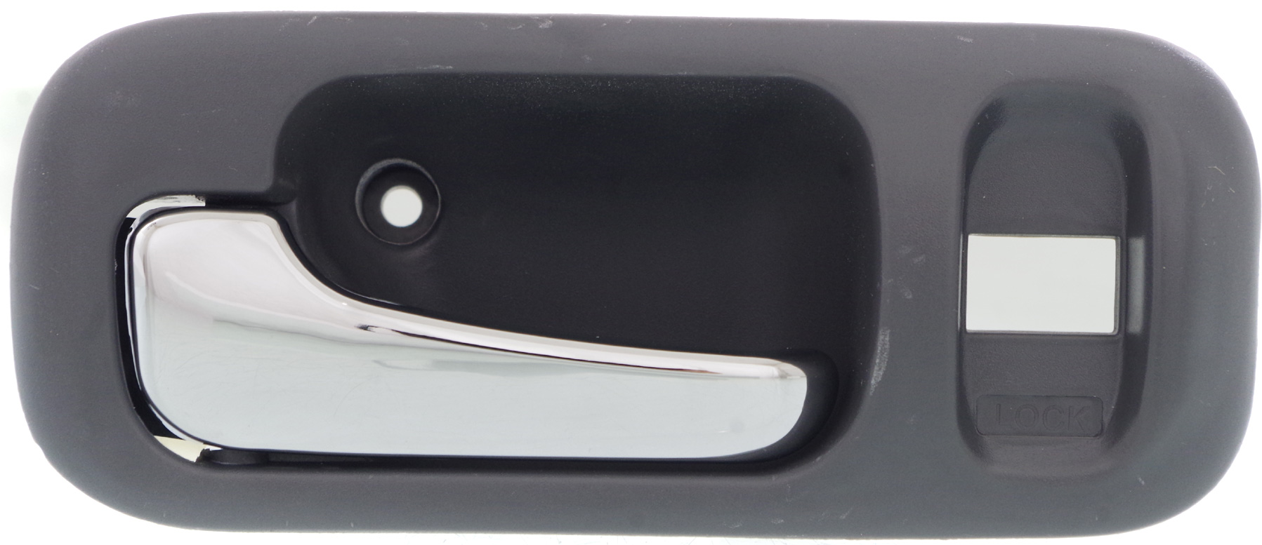 AM ODYSSEY 95-98 CR V 97-01 FRONT INTERIOR DOOR HANDLE LH Chrome Lever+Gray Bezel Plas w Lock Hole SKU REPHD462162 Partslink HO1352139 OEM 72164SX0003ZB 72164SX0003ZE PF