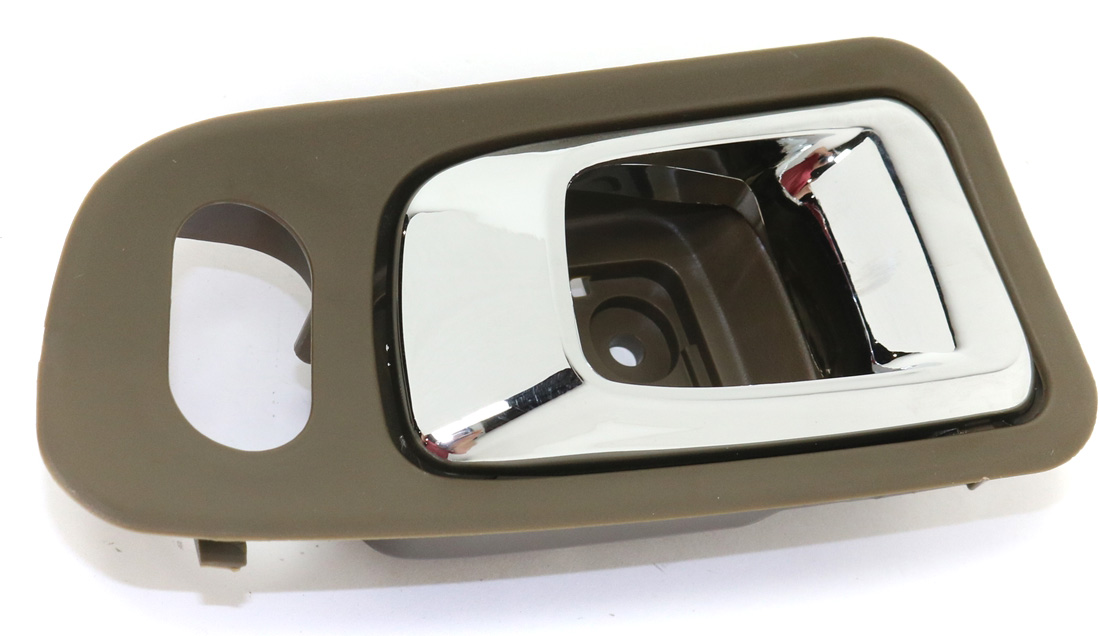 AM PILOT 03-08 FRONT INTERIOR DOOR HANDLE RH Chrome+Saddle Brown Plastic SKU REPHDA462115 OEM 72125S9VA01ZF