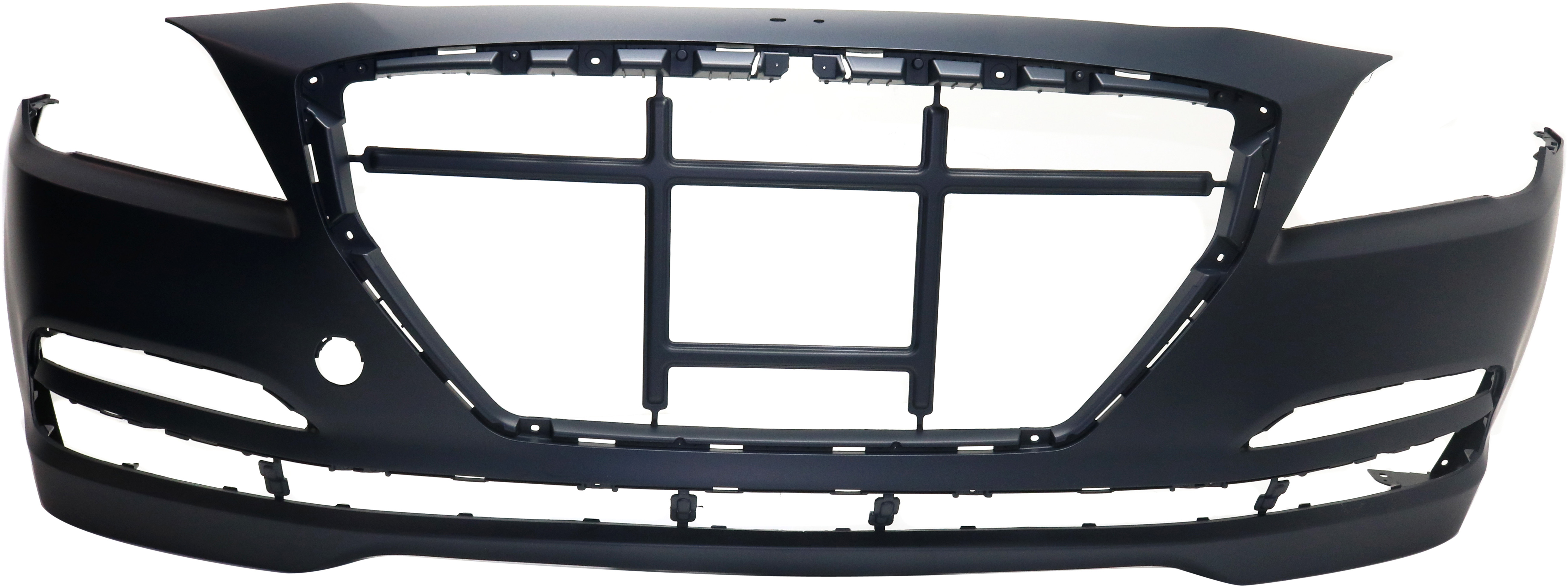 AM GENESIS 15-16 G80-17-17 FRONT BUMPER COVER Primed w o HLW and Front Object Sensor Holes SKU REPHY010301 Partslink HY1000206 OEM 86511B1000