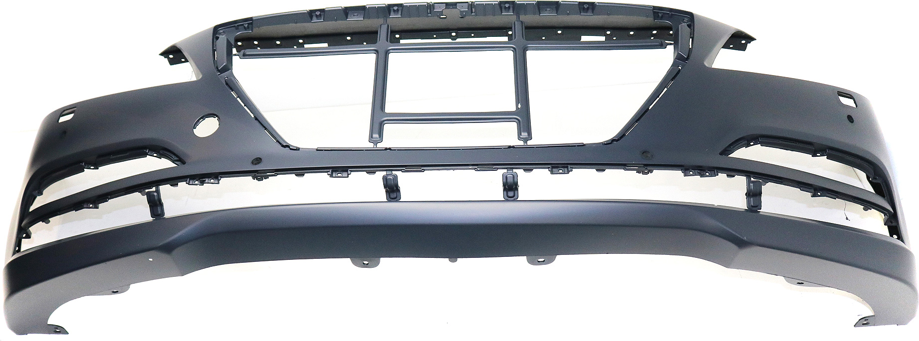 AM GENESIS 15-16 G80-17-17 FRONT BUMPER COVER Primed w HLW and Front Object Sensor Holes SKU REPHY010305P Partslink HY1000208 OEM 86540B1200