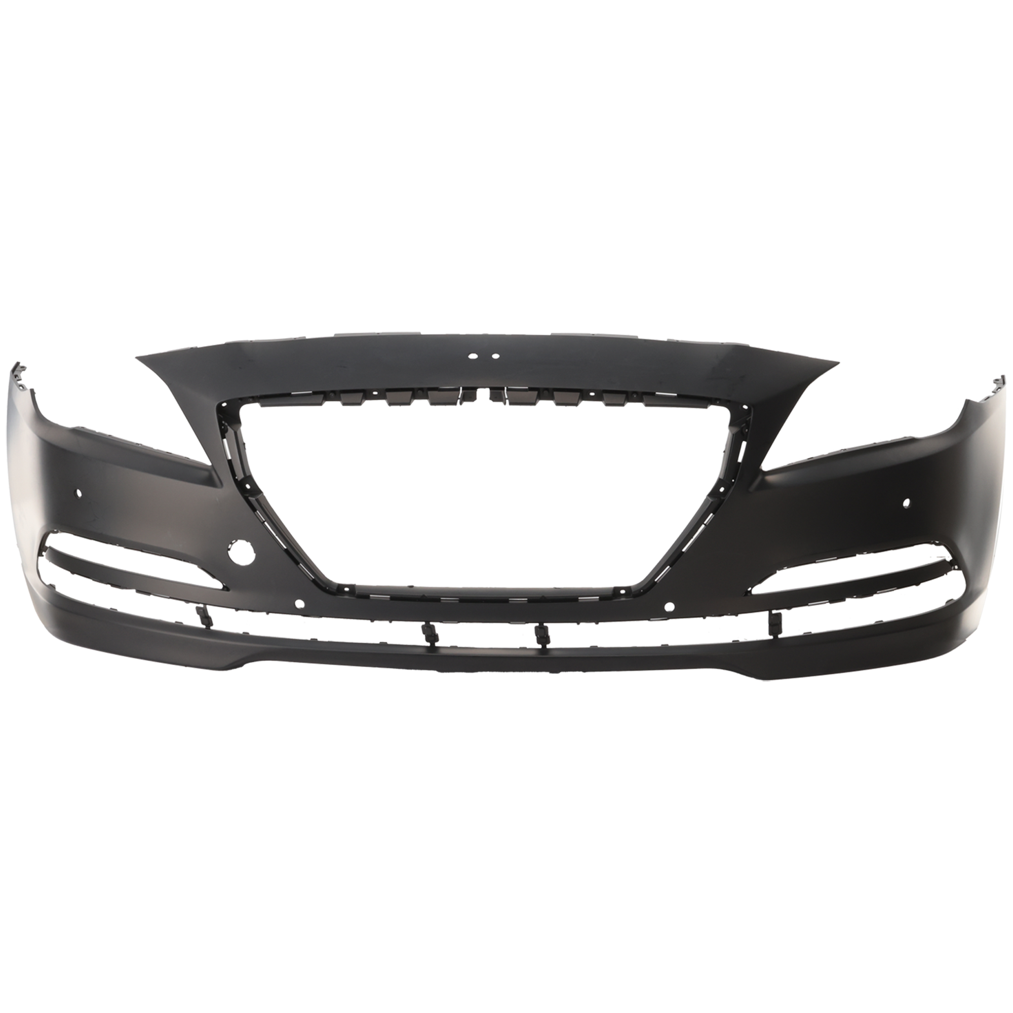 AM GENESIS 15-16 G80-17-17 FRONT BUMPER COVER Primed w o HLW Holes w Front Object Sensor Holes SKU REPHY010306P Partslink HY1000209 OEM 86540B1400