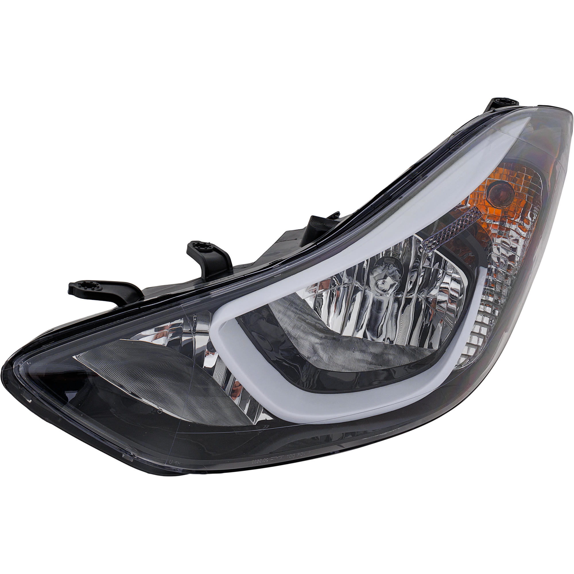 AM ELANTRA 14-16 HEAD LAMP LH Assembly Halogen w o LED Position Light Sedan USA Built Vehicle SKU REPHY100104 Partslink HY2502187 OEM 921013X280-921013Y500