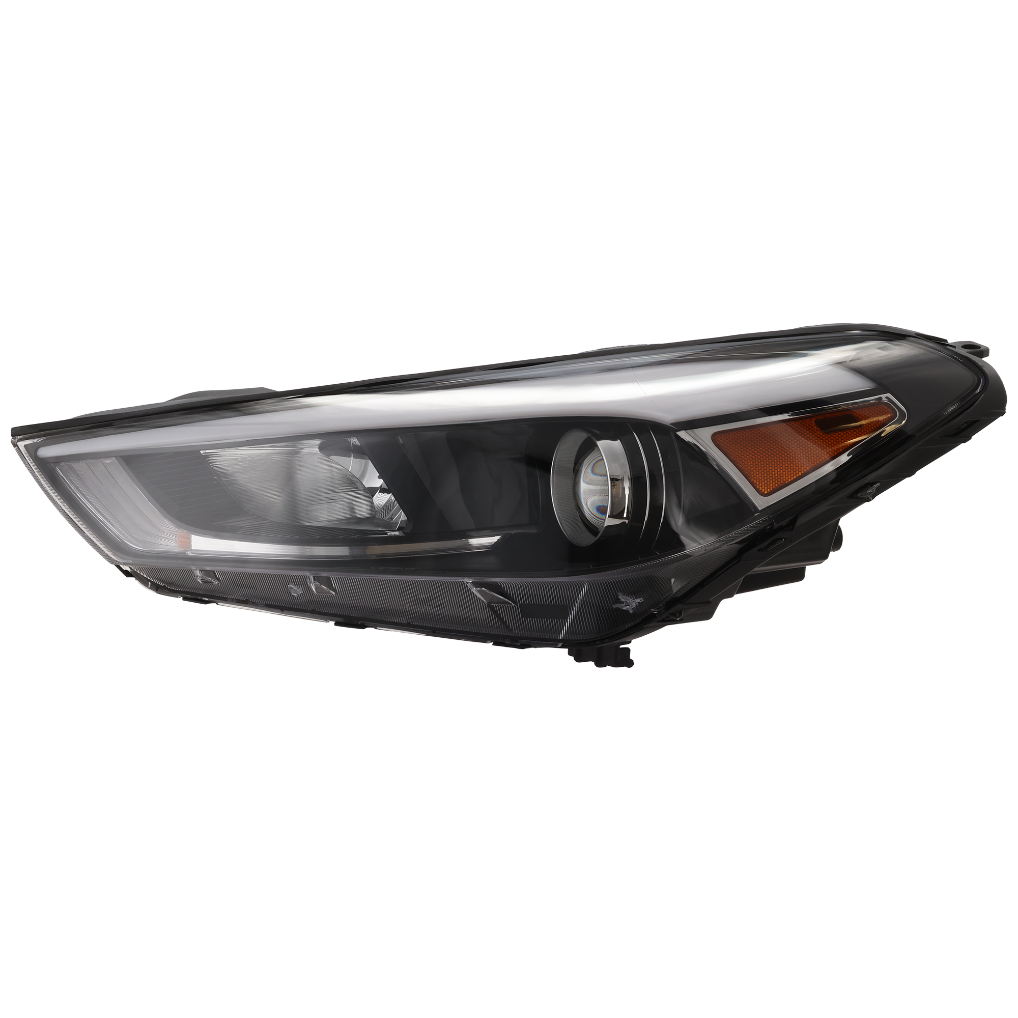 AM TUCSON 16-18 HEAD LAMP LH Assembly Halogen w o LED Position Light SKU REPHY100108 Partslink HY2502199 OEM 92101D3050