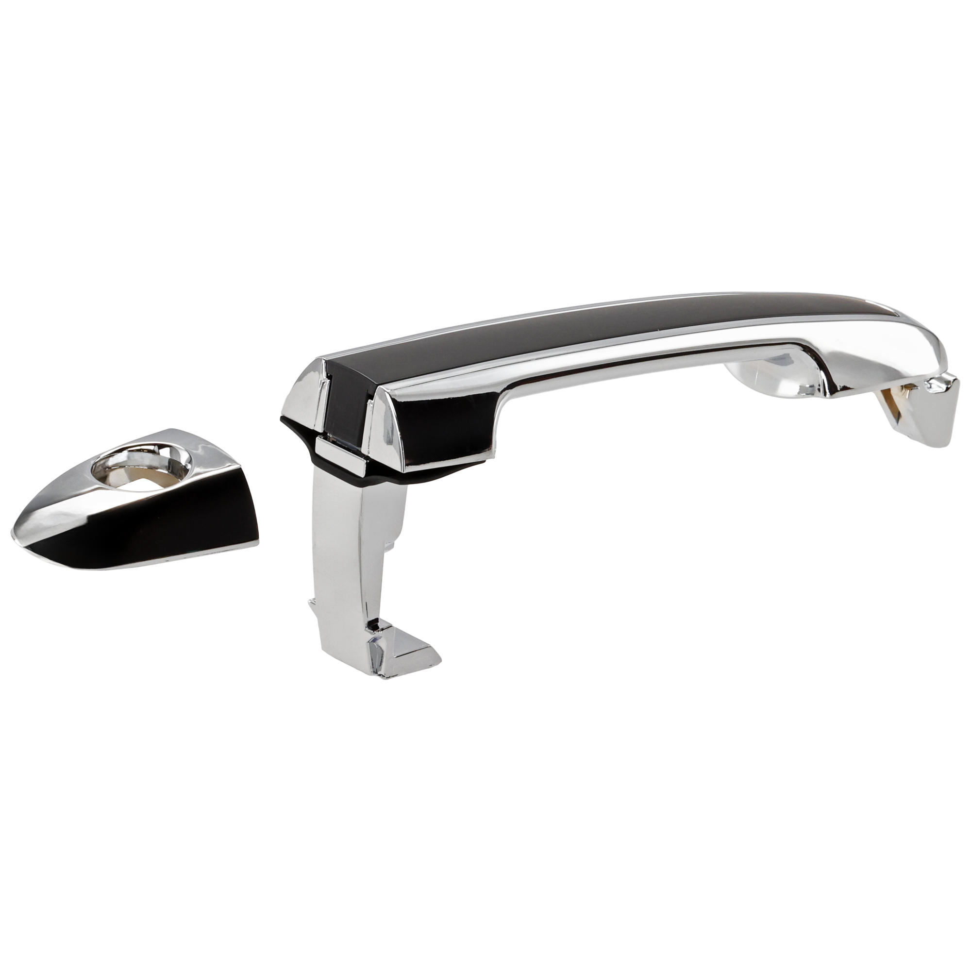 AM SONATA 06-10 FRONT EXTERIOR DOOR HANDLE LH Chrome w Black Insert w Keyhole SKU REPHY462114C Partslink FDH010217 OEM 826513K020-826523K010