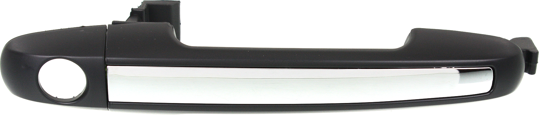 AM SONATA 06-10 FRONT EXTERIOR DOOR HANDLE LH Black w Chrome Insert Plastic w Keyhole SKU REPHY462322 OEM 826513K500-826523K000