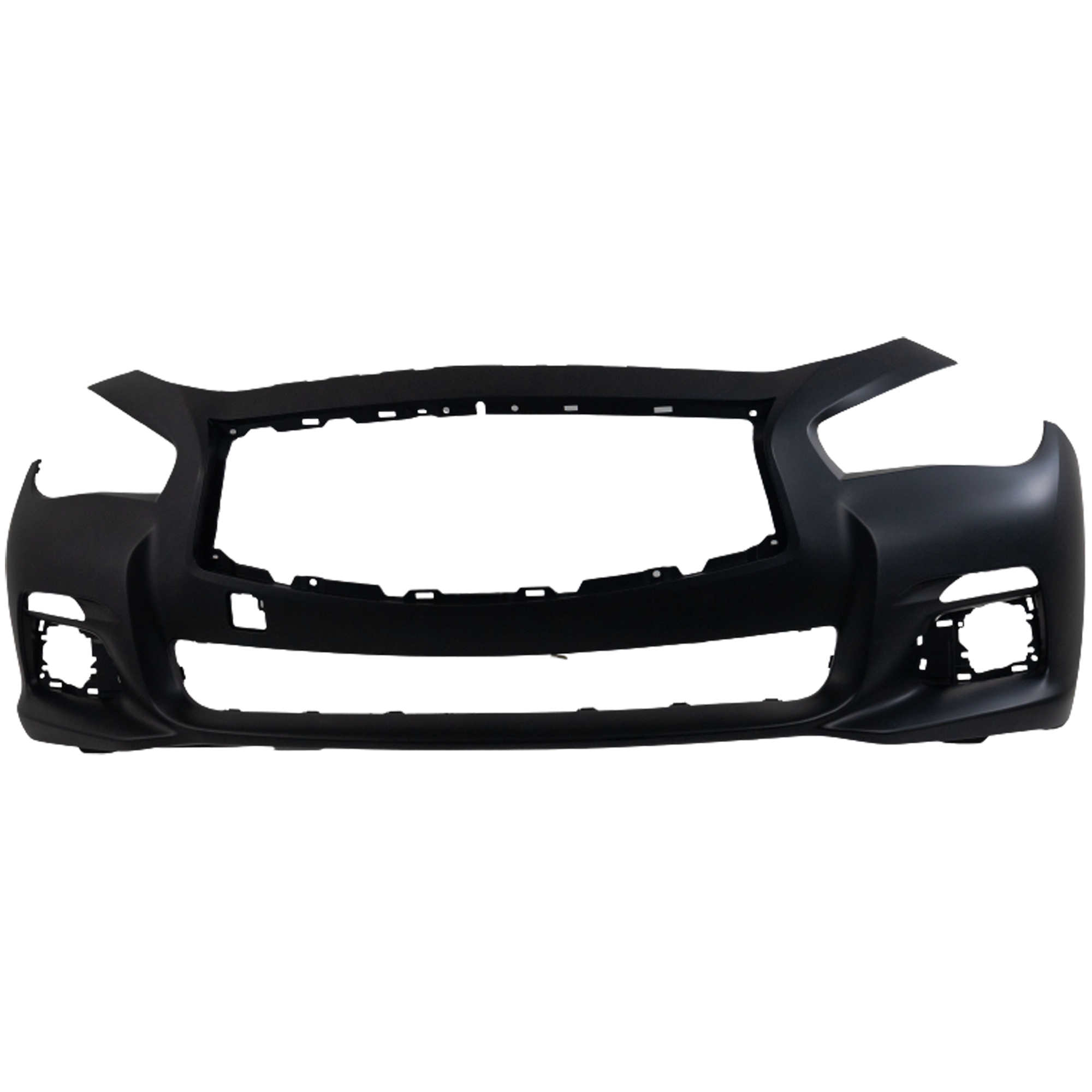 AM Q50-14-17 FRONT BUMPER COVER Primed w o Object Sensor Holes Hybrid 14-15 Exc. Sport Models CAPA SKU REPI010331PQ Partslink IN1000256C OEM 620224HB0H